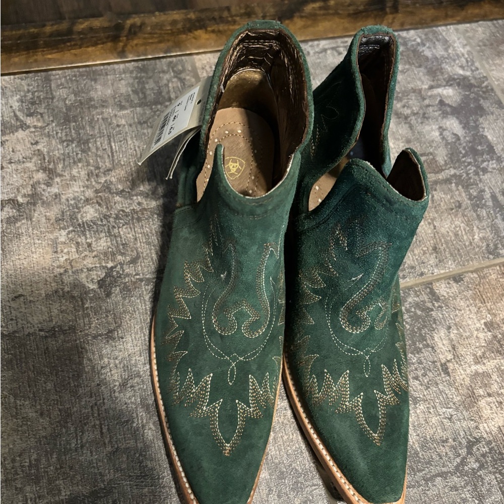 Ariat Green Western Ankle Booties - Picture 2 of 4